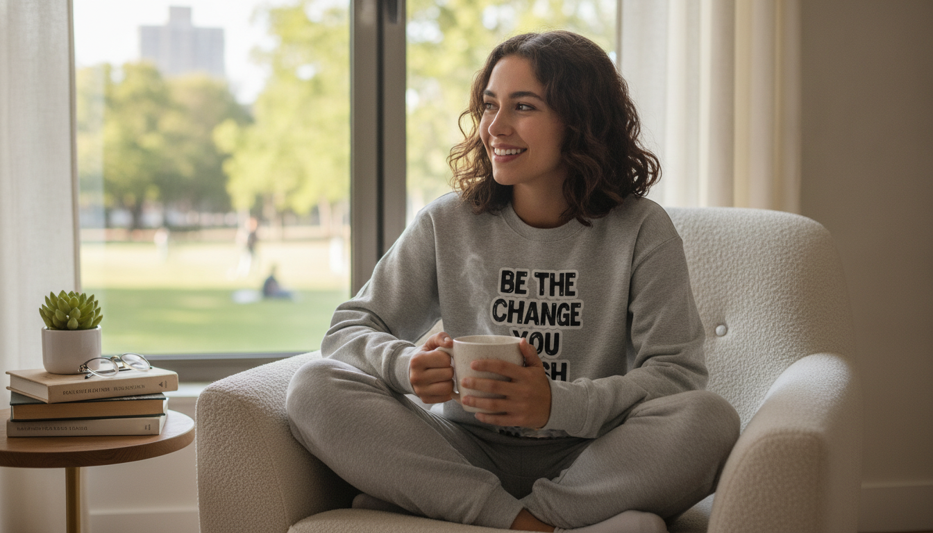 Be the Change Sponge Fleece Sweatshirt: Cozy & Inspiring